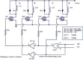 A Stepper Motor Controller With Driver Circuit Is Explained In Detail With A Schematic Stepper Motor Circuit Diagram Circuit Design