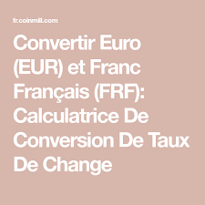 Convertissez rapidement un montant (prix) du franc français vers l'euro ou de l'euro vers le franc. Convertir Euro Eur Et Franc Francais Frf Calculatrice De Conversion De Taux De Change Taux De Change Change Calcul