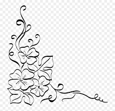 Cartoon flower drawings look cute and adorable making them suitable for printable and digital projects. Decorative Line Drawings Png Border Flower Design Drawing Transparent Png Vhv