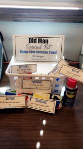 Birthday Gift Ideas For 70 Year Old Man Old Man Survival Kit Wd40 Tweezers Drool Bib Marbles Aspirin Batteries Mens Birthday Gifts Birthday Survival Kit 50th Birthday Presents