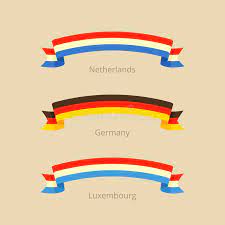De nederlandse vlag) is a horizontal tricolour of red, white, and blue. Ribbon With Flag Of Netherlands Germany And Luxembourg Stock Vector Illustration Of Germany Deutschland 96326184