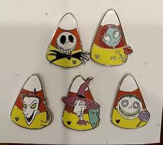 Halloween Nightmare Before Christmas Disney Pin Set Candy Corn Jack Sally  Lock +