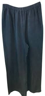 Eskandar Black Elastic Waist Silk 2 Pants Size 14 L 34 80 Off Retail