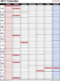 2017 Calendar Download 17 Free Printable Excel Templates