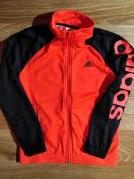 Adidas Black And Orange Jacket Adidas Womens Tracksuit Top Jacket Orange Black Big Logo Tracksuit Tops Tracksuit Women Adidas Women