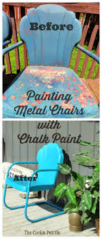 Painting Metal Chairs With Chalk Paint Painted Metal Chairs Metal Chairs Vintage Metal Chairs