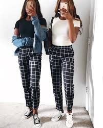 Black And White Checkered Pants Outfit Instagram Twodivine Fashion Clothes Women Aesthetic Clothes Affordable Clothes