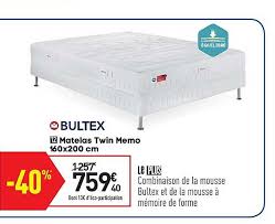 Offre Ensemble Matelas Sommier Micron 160x200 Cm Bultex Chez But