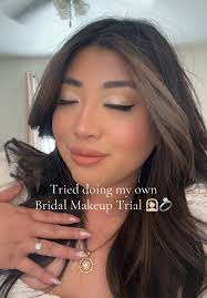 Tried doing my own bridal makeup trial and I did I did that!! No beauty  filter or anything!! Should I make my eyeshadow darker?? 🤔 #fyp  #makeuptrial #makeup #bridalmakeup #wedding #weddingtok ...