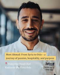 ✨ Meet Ahmad. He is the head chef at @radissonbluosloplaza 👨‍🍳 His  journey has taken him through Qatar, Mauritius, France, and now Oslo, his  home for the past five years. 🌍 Each