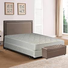 Spring Solution Gentle Firm Tight Top Innerspring Mattress And 8 Inch Wood Box Spring Foundation Set Wit Upholstered Platform Bed King Furniture Twin Bed Frame