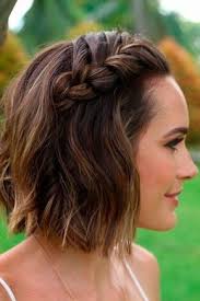Short Wedding Hairstyle Idea Braid Hairstyle For Short Hair Short Hair Trends Short Wedding Hair Cute Braided Hairstyles