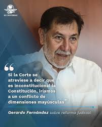 Gerardo Fernández Noroña advierte que la actitud del Poder Judicial, de dar  entrada a recursos y amparos sin tener atribuciones, es una clara  provocación. El presidente del Senado propone un acuerdo con