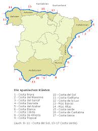Spanien portugal powerpoint karte mit provinzen grebemaps spanien, portugal reisekarte kunth verlag. Liste Der Spanischen Kusten Wikipedia