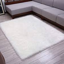 Fast & free shipping on orders over $35! Buy Lochas White Fluffy Faux Fur Rug For Living Room Super Soft Sheepskin Area Rug Anti Skid Yoga Mat Bedroom Floor Sofa Shaggy Silky Plush Carpet Bedside Rugs Christmas Thanksgiving Holiday 90 X
