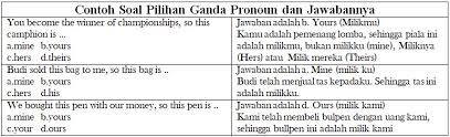 1.dunia telah melewati empat gelombang untuk kelas 12 lebih banyak untuk soal tentang biaya produksi,penetapan harga, break event point soal uts kwu pilihan ganda & kunci jawaban kelas xii soal uts 1 kewirausahaan kelas xii. Contoh Soal Pronoun Pilihan Ganda Dan Jawabannya Khoiri Com