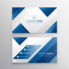 Geometric Business Card With Blue Shapes Free Business Cards Creative Templates Graphic Design Business Card Business Card Design