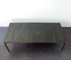Meridian furniture glassimo glass top coffee table with brushed gold iron base. Mid Century Rectangle Coffee Table With Heavy Slate Top 1960 S 119523