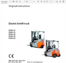 Still Electric Forklift Rx20 Rx20 14 Rx20 15 Rx 20 16 Rx20 18 Rx 20 20 Repair Manual Repair Manuals Manual Forklift