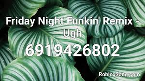 All funky friday codes list launched on feb. Friday Night Funkin Remix Ugh Roblox Id Roblox Music Codes