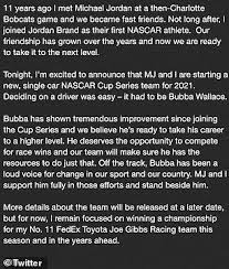 I have an even better idea. Michael Jordan Launches New Nascar Team With Driver Bubba Wallace Daily Mail Online