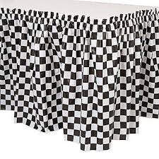 Black And White Table Skirting Black And White Check Table Skirt Fifties Party Sock Hop Party Table Skirt