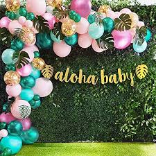Your guests will have a roar of a time when they see all these fun touches scattered throughout the baby shower. Sweet Baby Co Flamingo Tropical Jungle Baby Shower Decorations Balloon Garland Arch Kit With Pink Green Balloons Aloha Baby Leaf Greenery For Hawaiian Luau Theme Havana Nights Party Decor Supplies Wantitall