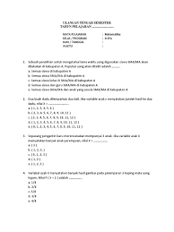 Soal uts matematika kelas 11 semester 2. Uts Matematika Kelas Xi Semester 2