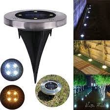 4 Led Solaire Lumiere Au Sol En Plein Air Resistant A L Eau Chemin Jardin Paysage Eclairage Cou Garden Path Lighting Outdoor Path Lighting Outdoor Solar Lights