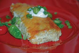 Eggs, salt, grated parmesan cheese, chives, flour, crab, lemon zest. Green Chili Crab Enchiladas