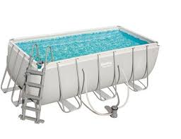 Bestway Power Steel Frame Pool Komplett Set Rechteckig Mit Filterpumpe 412x201x122cm Von Bestway Bei Camping Wagner Campingzubehor