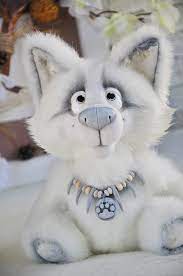 White Plush Puppy Wolf Stuffed Cute Sweet Toy Poseable Soft Etsy Soft Toy Animals Pet Toys Puppies