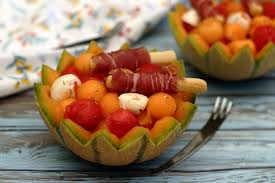 Salade De Melon Pasteque Et Mozzarella Au Porto Amandine Cooking Salade Melon Entree Melon Recette Melon