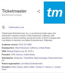 Ticketmaster Customer Service 0333 321 9996 Or 0333 321 9999