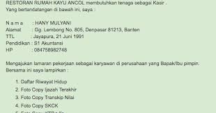 Dan berikut kami akan dengan surat lamaran pekerjaan pihak perusahaan bisa membaca dan menebak karakter dari pelamar kerja. Get Contoh Surat Lamaran Kerja Restoran Pictures Contohsurat Lif Co Id