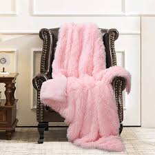 You'll receive email and feed alerts when new items arrive. Amazon Com Faux Fur Throw Blanket Super Soft Lightweight Shaggy Fuzzy Blanket Warm Cozy Plush Fluffy Decorative Blanket For Couch Bed Chair 50 X60 Pink Kitchen Dining