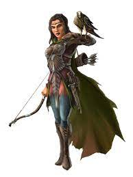 Female Human Ranger Or Hunter Archer With Hawk Pathfinder Pfrpg Dnd D D 3 5 5th Ed D20 Fantasy Viking Warrior Woman Ranger Dnd Archer Characters