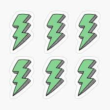 Green Lightning Bolt Sticker Pack Sticker By Jamie Maher Lightning Bolt Art Lightning Bolt Stickers Packs