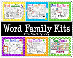 5 Word Family Kits And Word Family Posters Covers A Word Families E Word Families I Word Families O Word Familie Word Families Family Poster Family Cards