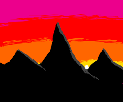 Draw the mountain of another side in the similar manner you did for the first one. Mountain Sunset Drawing At Paintingvalley Com Explore Collection Of Mountain Sunset Drawing