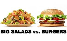 Burger king burgers when compared to mcdonald's burgers are higher in fat content. Counting Calories Big Salads Vs Burgers Masslive Com