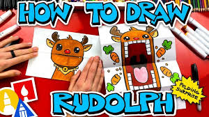 How To Draw A Rudolph Puppet Folding Surprise Art For Kids Hub Art For Kids Hub Art For Kids Holiday Art Projects