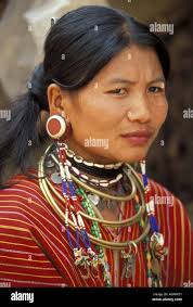 Thailand, Mae Hong Son. Long Ears Tribe Woman, Long Ears Hill Tribe. (MR  Stock Photo