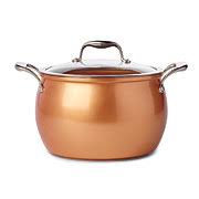 Vintage copper all clad cop*r*chef saute fry pan 8 1/2 brass handle copper lid. Kitchen Table By H E B Copper Non Stick Deep Saute Pan With Glass Lid Steamer Tray Shop Cookware At H E B