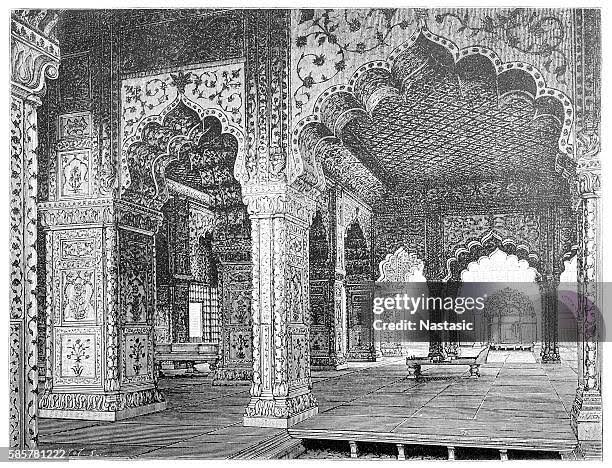 Interior Of A Hall In The Palace Of The Mughal Kings In Delhi High-Res Vector Graphic - Getty Images