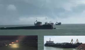 cargo ship capsized and sank in