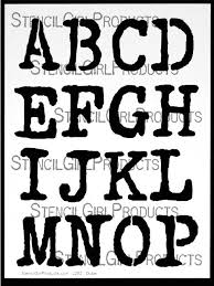 Vintage Typewriter Alphabet Letters A P Stencil Carolyn Dube Stencilgirl Products