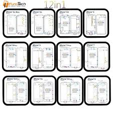 12pc Professional Guide Pad For Iphone Xsmax Xr Xs X 8p 8 7 7p 6 6s 6p 6sp Magnetic Screw Keeper Chart Mat Phone Repair Tools