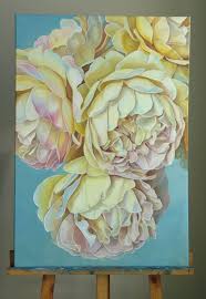 Original Floral Painting By Ekaterina Vestnikova Fine Art Art On Canvas Yellow Roses Rose Painting Floral Painting Painting
