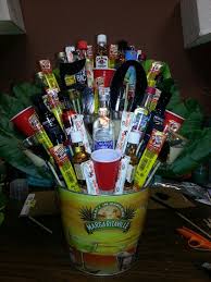 50th Birthday Gift Baskets For Him Man Bouquet 50th Birthday Gift Mage With Mini Liquor Bottles Cowtails Slimjims Shot Glasses Liquor Gifts Funny Birthday Gifts Birthday Gag Gifts